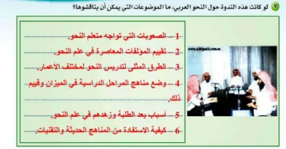 لو كانت هذه الندوة حول النحو العربي ما الموضوعات التي يمكن ان يناقشوها