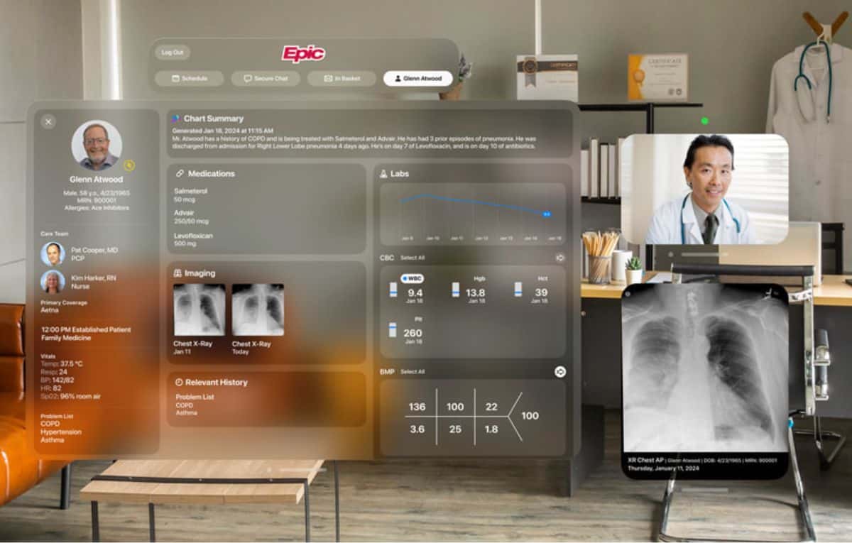 كيف يمكن لنظارة آبل Vision Pro المساعدة في تطوير مجال الرعاية الصحية؟